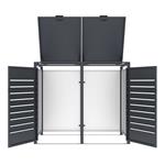 Přístřešek na popelnice G21 132x117x80 cm, antracitový s dekorem dřeva