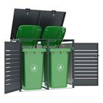 Přístřešek na popelnice G21 132x117x80 cm, antracitový s dekorem dřeva