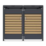 Přístřešek na popelnice G21 132x117x80 cm, antracitový s dekorem dřeva