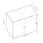 Přístřešek na popelnice G21 146x121x82 cm, antracitový plechový