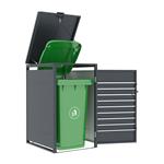 Přístřešek na popelnice G21 68x117x80 cm, antracitový s dekorem dřeva