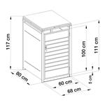 Přístřešek na popelnice G21 68x117x80 cm, antracitový s dekorem dřeva