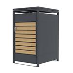 Přístřešek na popelnice G21 68x117x80 cm, antracitový s dekorem dřeva