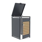 Přístřešek na popelnice G21 68x117x80 cm, antracitový s dekorem dřeva