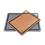 Prkénko krájecí G21 EcoCut z přírodní celulózy - sada 2 ks, grafitové/hnědé