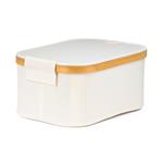 Úložný box G21 24 x 30 x 15 cm, bambusový s víkem, béžový