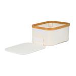 Úložný box G21 24 x 30 x 15 cm, bambusový s víkem, béžový