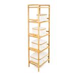 Úložný box G21 24 x 30 x 15 cm, bambusový s víkem, béžový