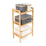 Úložný box G21 24 x 30 x 15 cm, bambusový s víkem, béžový