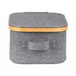 Úložný box G21 24 x 30 x 15 cm, bambusový s víkem, šedý