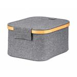 Úložný box G21 24 x 30 x 15 cm, bambusový s víkem, šedý
