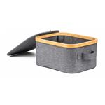 Úložný box G21 24 x 30 x 15 cm, bambusový s víkem, šedý