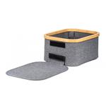 Úložný box G21 24 x 30 x 15 cm, bambusový s víkem, šedý