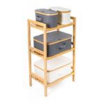 Úložný box G21 24 x 30 x 15 cm, bambusový s víkem, šedý