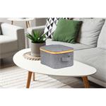 Úložný box G21 24 x 30 x 15 cm, bambusový s víkem, šedý