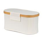 Úložný box G21 30 x 15 x 15 cm, bambusový s víkem, béžový