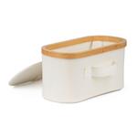 Úložný box G21 30 x 15 x 15 cm, bambusový s víkem, béžový