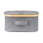 Úložný box G21 30 x 15 x 15 cm, bambusový s víkem, šedý