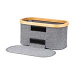 Úložný box G21 30 x 15 x 15 cm, bambusový s víkem, šedý