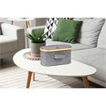 Úložný box G21 30 x 15 x 15 cm, bambusový s víkem, šedý