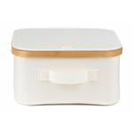 Úložný box G21 30 x 30 x 15 cm, bambusový s víkem, béžový