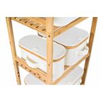 Úložný box G21 30 x 30 x 15 cm, bambusový s víkem, béžový