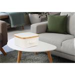 Úložný box G21 30 x 30 x 15 cm, bambusový s víkem, béžový