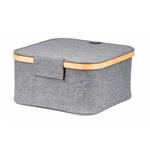 Úložný box G21 30 x 30 x 15 cm, bambusový s víkem, šedý