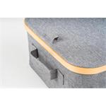 Úložný box G21 30 x 30 x 15 cm, bambusový s víkem, šedý