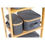 Úložný box G21 30 x 30 x 15 cm, bambusový s víkem, šedý