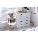 Úložný box G21 30 x 30 x 15 cm, bambusový s víkem, šedý