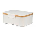 Úložný box G21 40 x 30 x 15 cm, bambusový s víkem, béžový