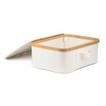 Úložný box G21 40 x 30 x 15 cm, bambusový s víkem, béžový