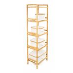 Úložný box G21 40 x 30 x 15 cm, bambusový s víkem, béžový