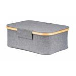 Úložný box G21 40 x 30 x 15 cm, bambusový s víkem, šedý