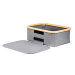Úložný box G21 40 x 30 x 15 cm, bambusový s víkem, šedý
