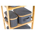 Úložný box G21 40 x 30 x 15 cm, bambusový s víkem, šedý