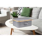 Úložný box G21 40 x 30 x 15 cm, bambusový s víkem, šedý