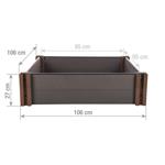 Vyvýšený záhon G21 Crop 106 x 106 x 27, WPC, Eben