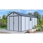 Zahradní domek G21 Boston 1104 - 241 x 456 cm, plastový, světle šedý - 2. jakost