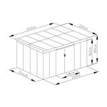 Zahradní domek G21 GRAH 915 - 340 x 269 cm, metalický šedý 