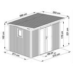 Zahradní domek G21 Madison 731 - 289 x 253 cm, metal silver